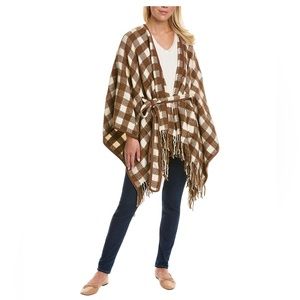 Houndstooth print poncho